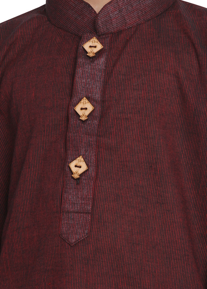 Maroon Cotton Kurta - Indian Silk House Agencies