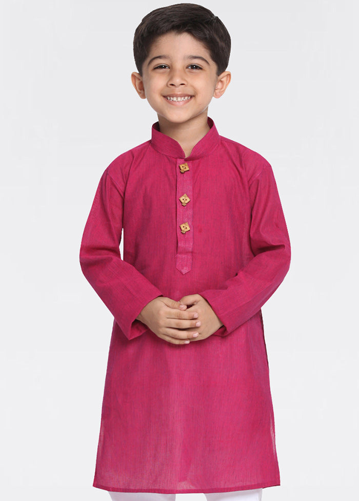 Magenta Cotton Kurta - Indian Silk House Agencies