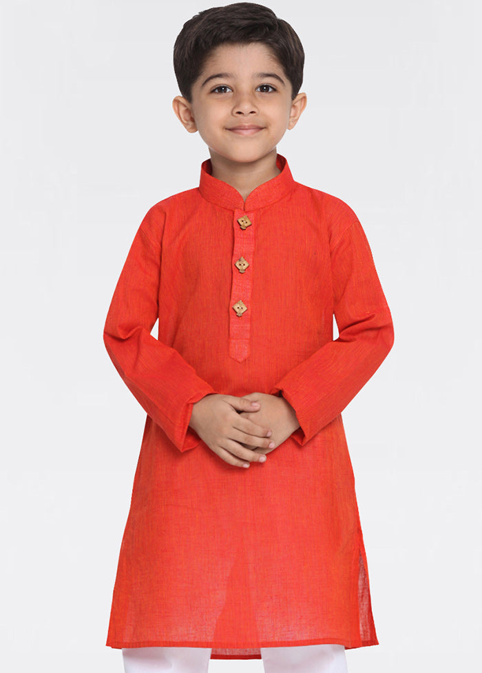 Red Cotton Kurta - Indian Silk House Agencies