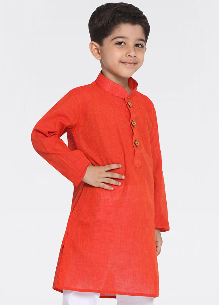 Red Cotton Kurta - Indian Silk House Agencies