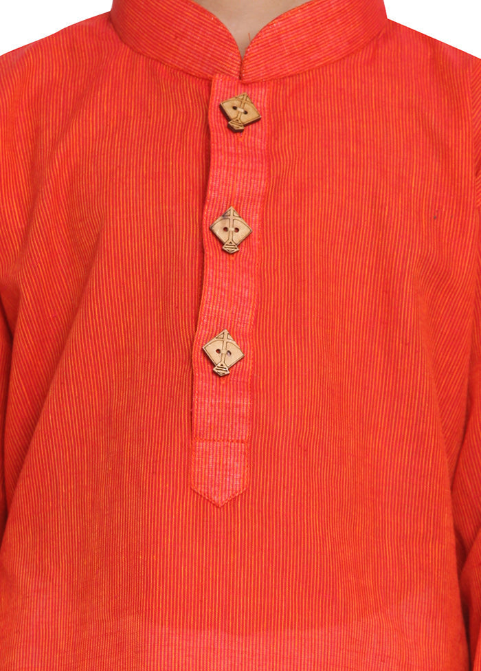 Red Cotton Kurta - Indian Silk House Agencies