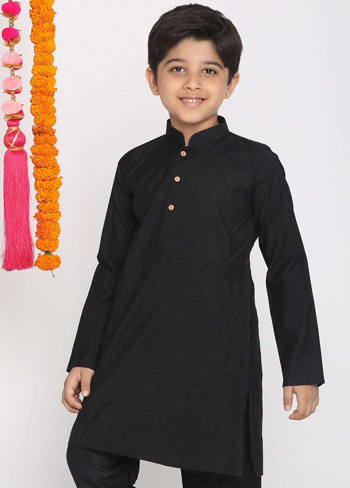 Black Silk Kurta - Indian Silk House Agencies