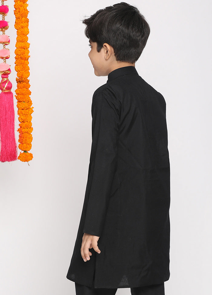 Black Silk Kurta - Indian Silk House Agencies