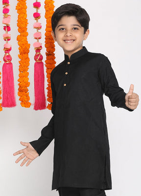 Black Silk Kurta - Indian Silk House Agencies