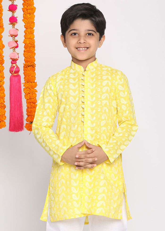 Mustard Cotton Kurta - Indian Silk House Agencies