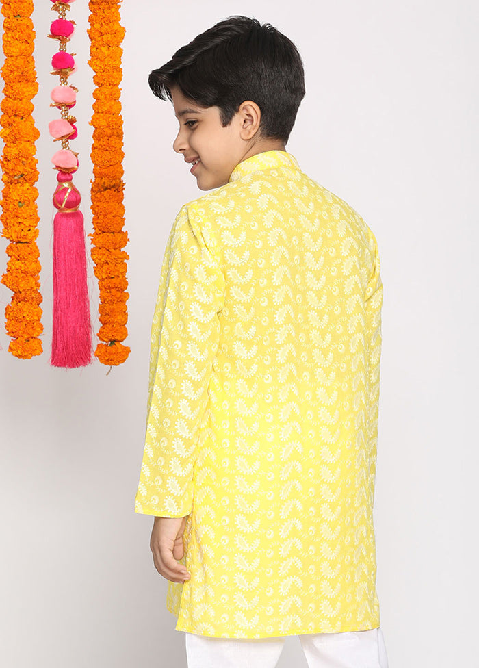 Mustard Cotton Kurta - Indian Silk House Agencies