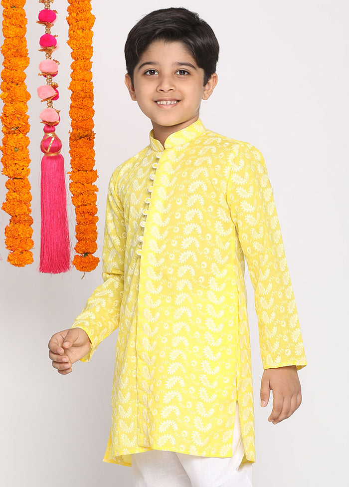 Mustard Cotton Kurta - Indian Silk House Agencies