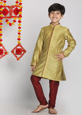 Yellow Festive Silk Kurta Pajama Set - Indian Silk House Agencies