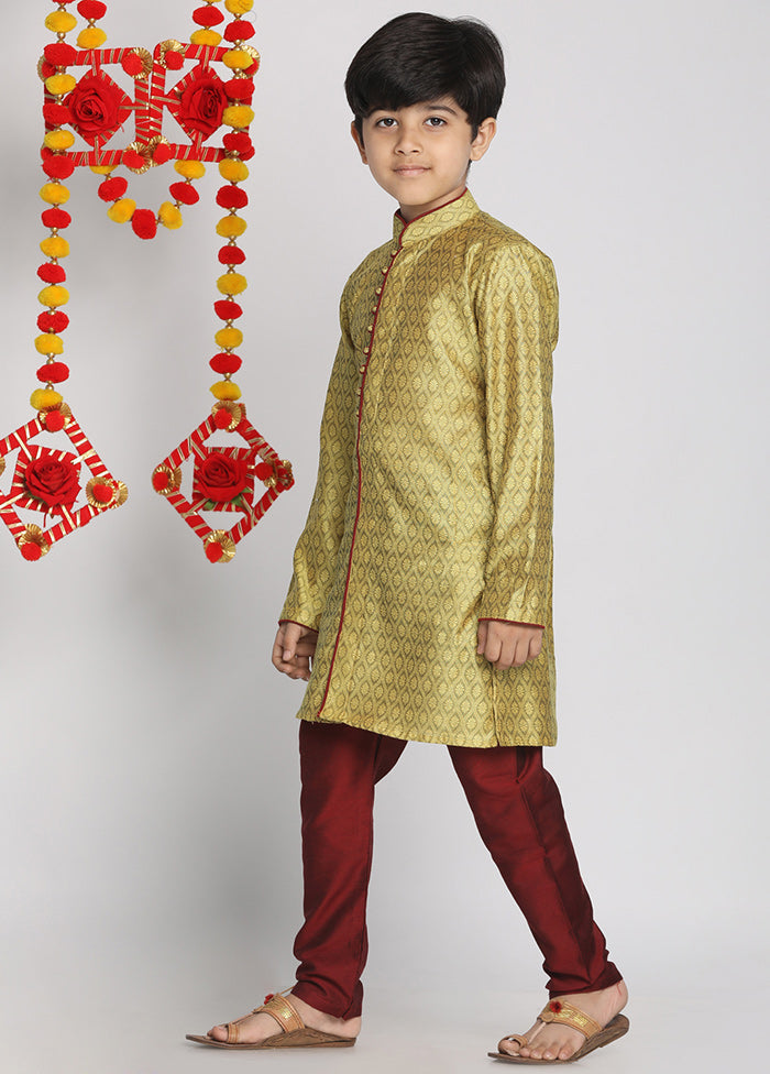 Yellow Festive Silk Kurta Pajama Set - Indian Silk House Agencies