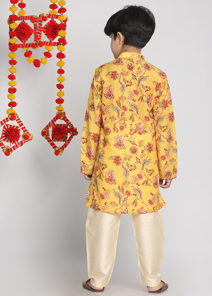 Mustard Festive Silk Kurta Pajama Set - Indian Silk House Agencies