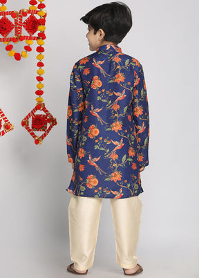 Blue Festive Silk Kurta Pajama Set - Indian Silk House Agencies