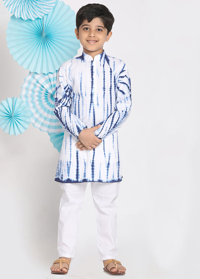 Blue Festive Cotton Kurta Pajama Set - Indian Silk House Agencies