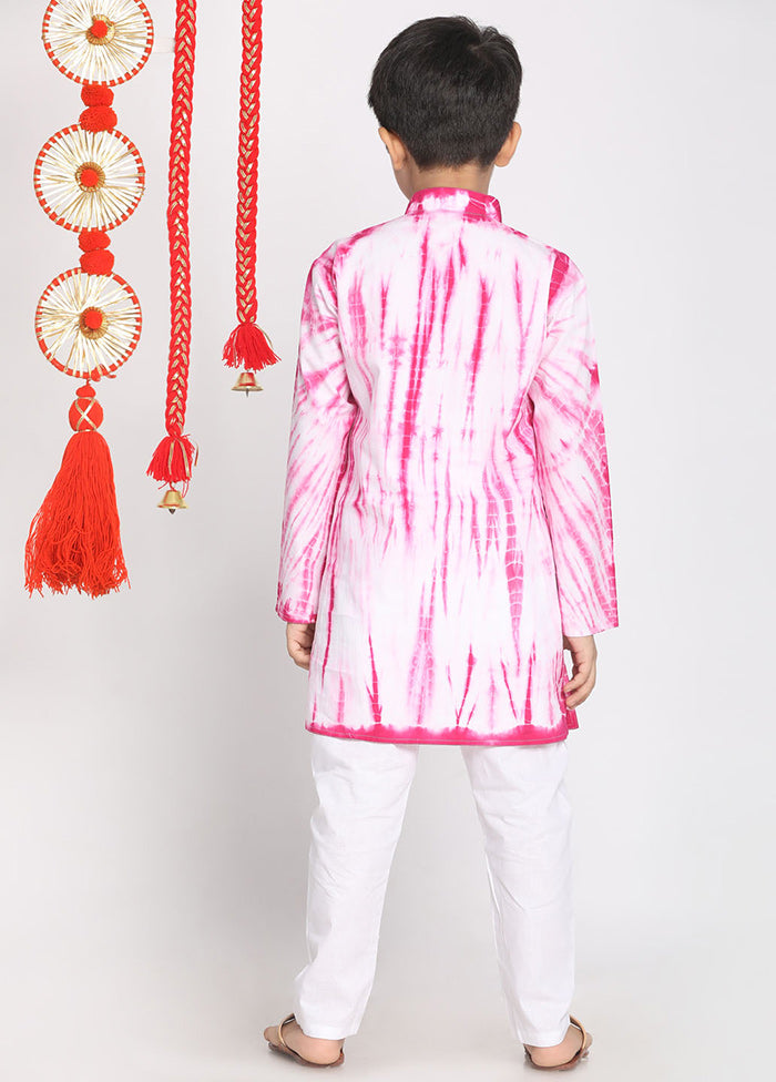 Pink Festive Cotton Kurta Pajama Set - Indian Silk House Agencies