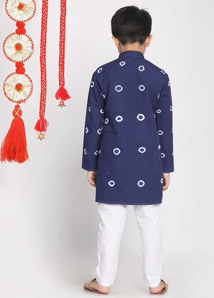 Blue Festive Cotton Kurta Pajama Set - Indian Silk House Agencies