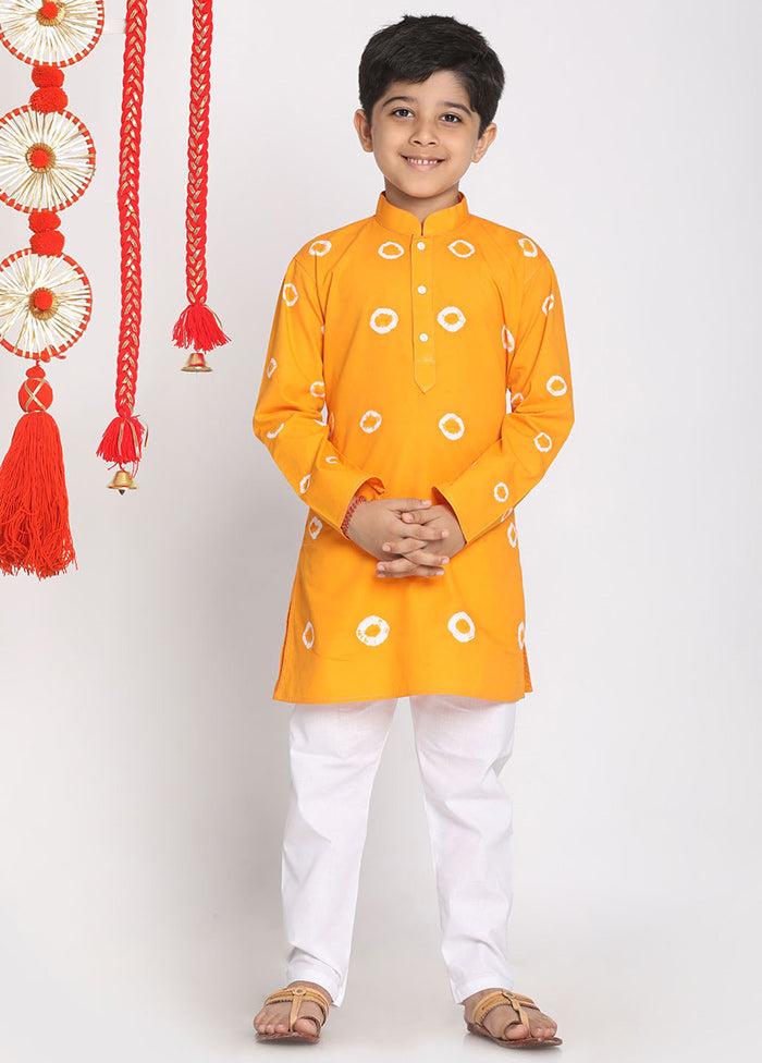 Orange Festive Cotton Kurta Pajama Set - Indian Silk House Agencies