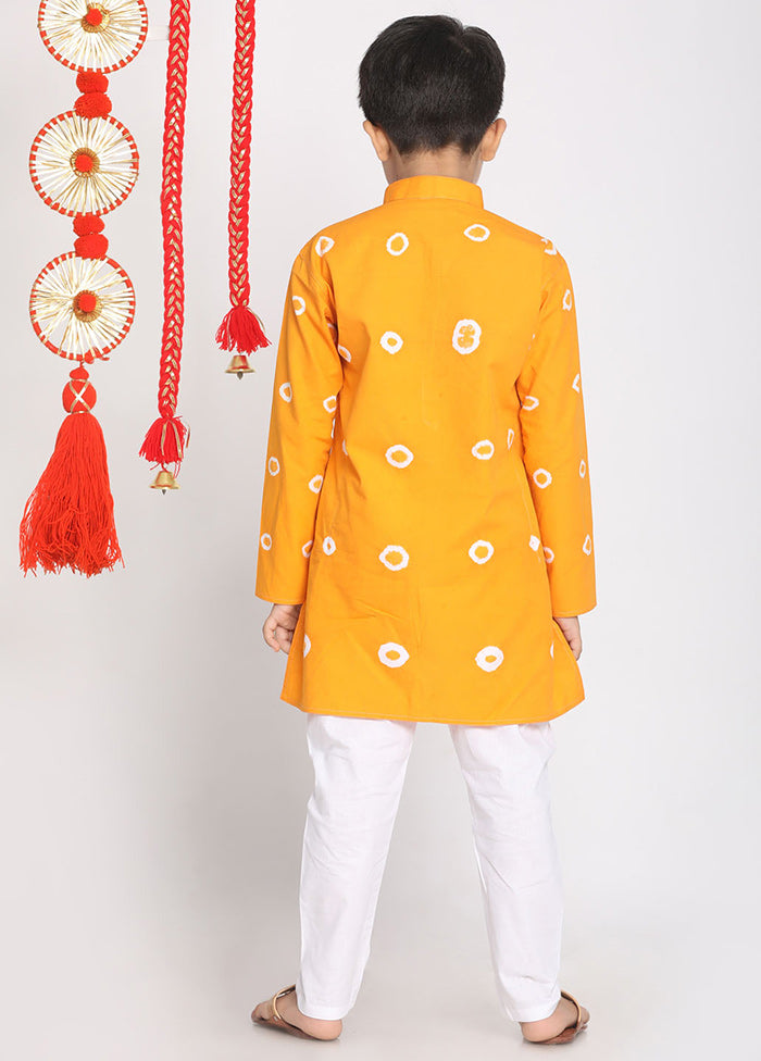 Orange Festive Cotton Kurta Pajama Set - Indian Silk House Agencies