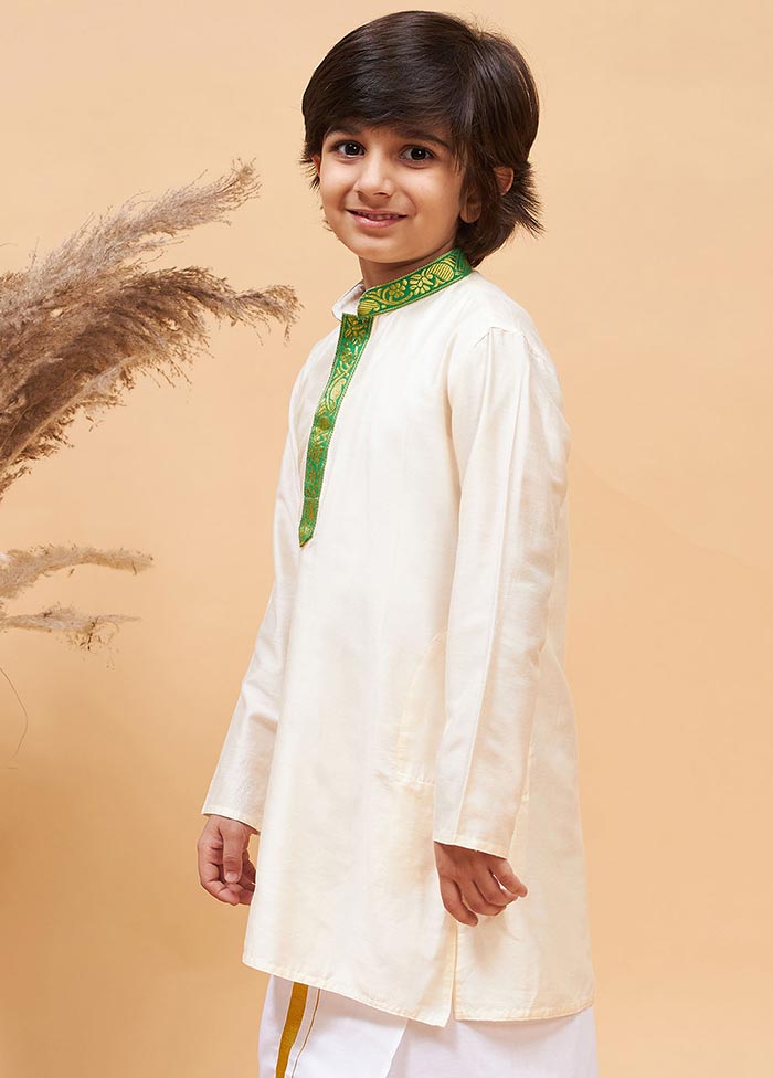 Cream Viscose Kurta - Indian Silk House Agencies