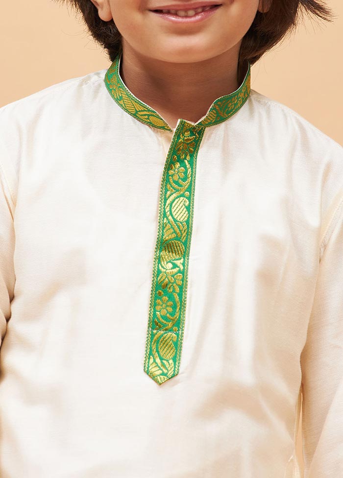 Cream Viscose Kurta - Indian Silk House Agencies