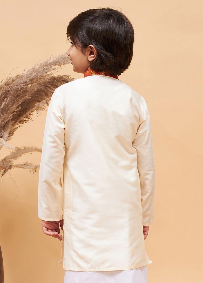 Cream Viscose Kurta - Indian Silk House Agencies