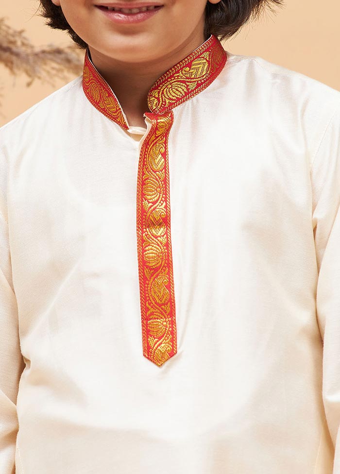 Cream Viscose Kurta - Indian Silk House Agencies