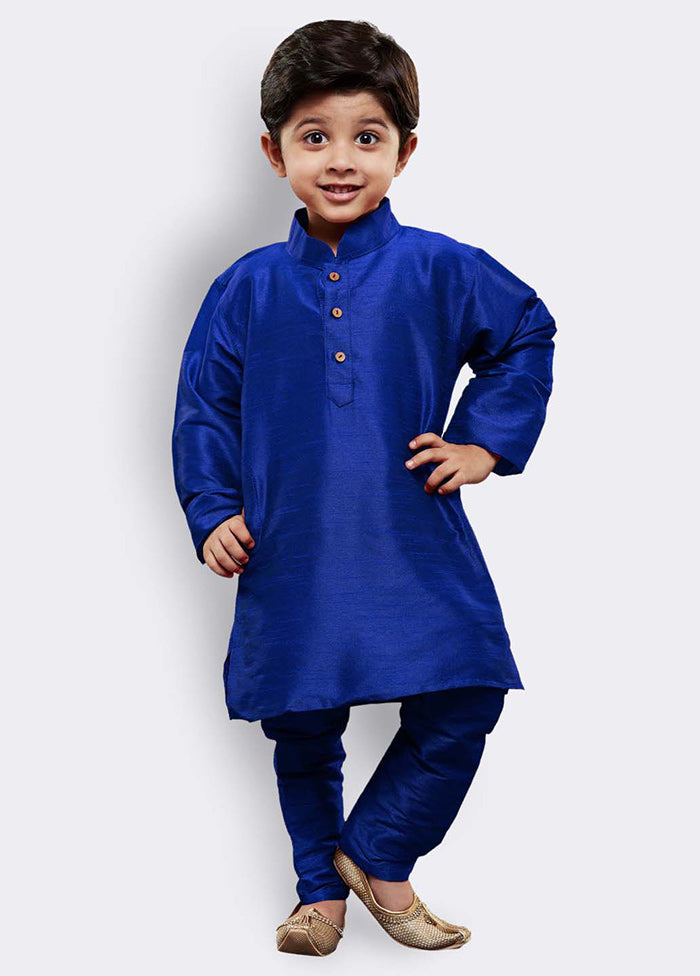 Blue Festive Silk Kurta Pajama Set - Indian Silk House Agencies