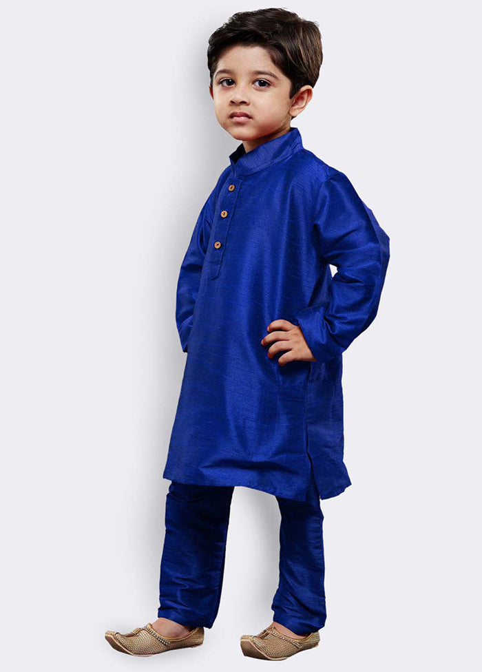 Blue Festive Silk Kurta Pajama Set - Indian Silk House Agencies