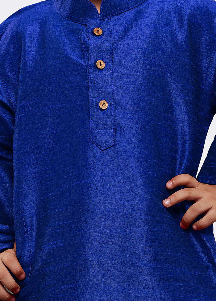 Blue Festive Silk Kurta Pajama Set - Indian Silk House Agencies