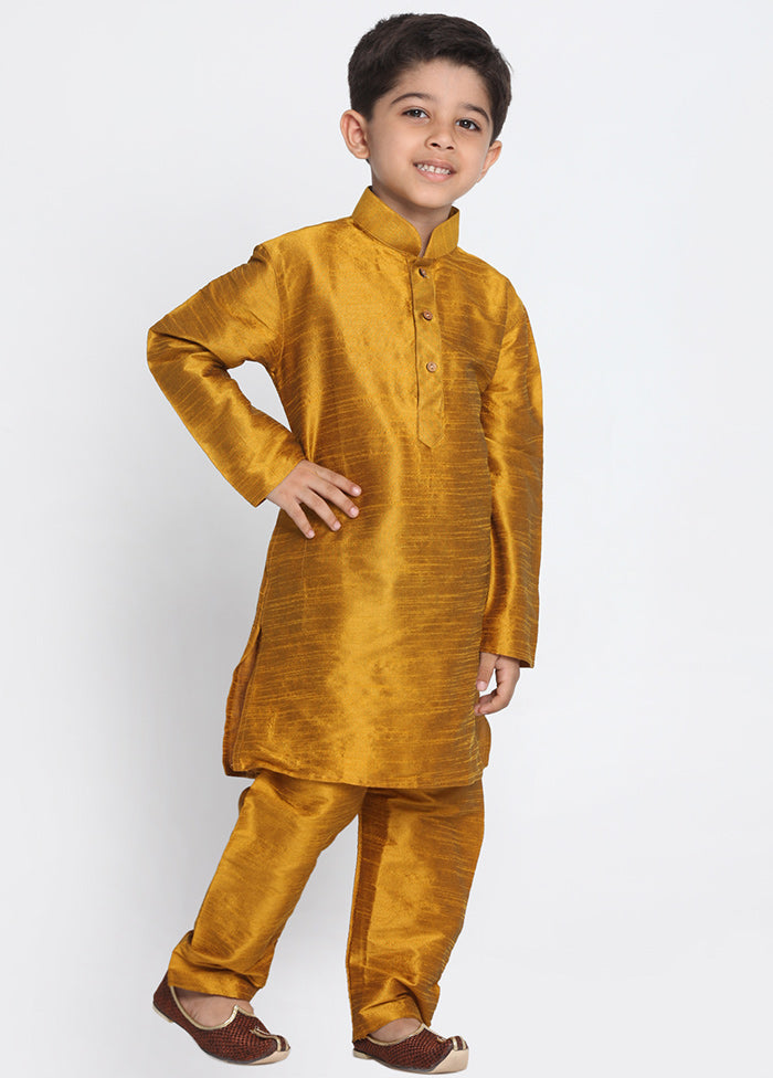 Yellow Festive Silk Kurta Pajama Set - Indian Silk House Agencies