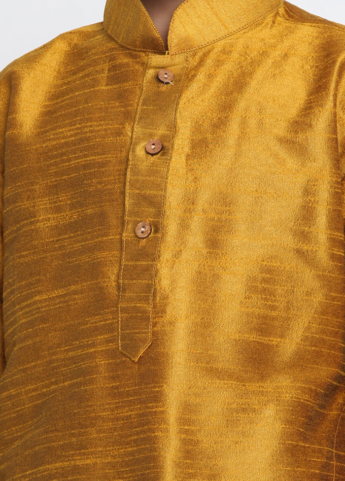 Yellow Festive Silk Kurta Pajama Set - Indian Silk House Agencies