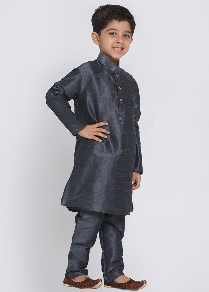 Grey Festive Silk Kurta Pajama Set - Indian Silk House Agencies