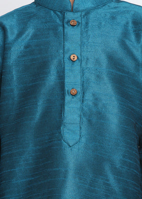 Blue Festive Silk Kurta Pajama Set - Indian Silk House Agencies