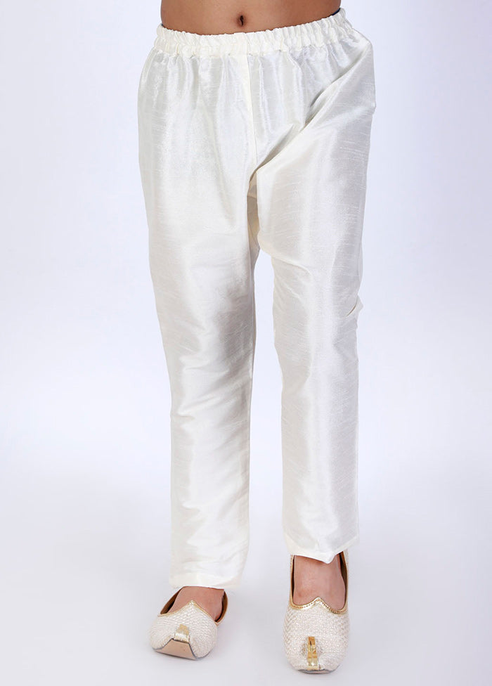 Cream Ready To Wear Silk Pant - Indian Silk House Agencies