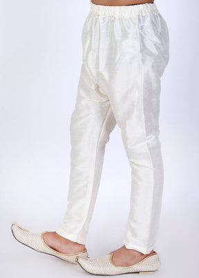 Cream Ready To Wear Silk Pant - Indian Silk House Agencies