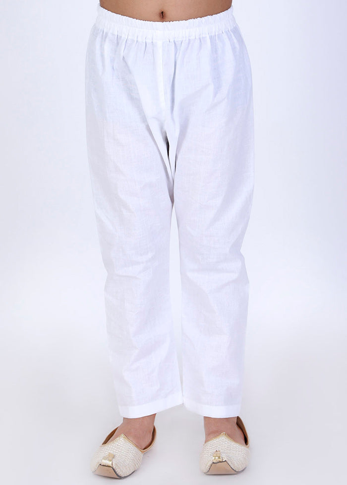 White Ready To Wear Silk Pant - Indian Silk House Agencies