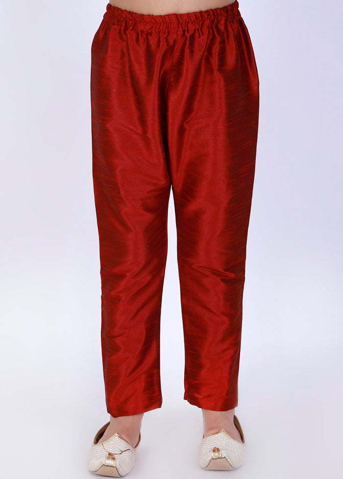 Maroon Ready To Wear Silk Pant - Indian Silk House Agencies