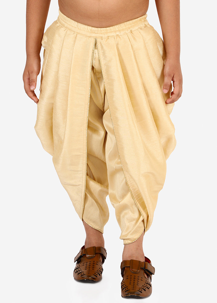 Gold Ready To Wear Silk Dhoti Pant - Indian Silk House Agencies