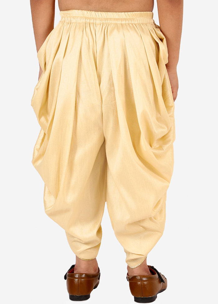 Gold Ready To Wear Silk Dhoti Pant - Indian Silk House Agencies