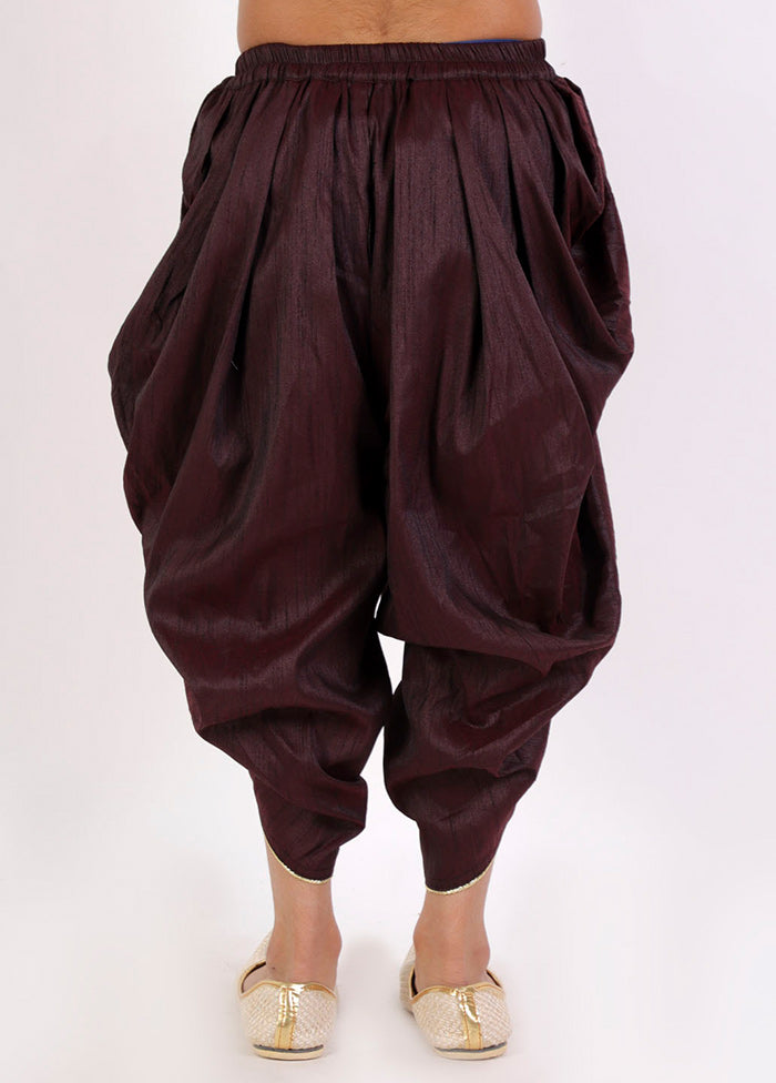 Wine Ready To Wear Silk Dhoti Pant - Indian Silk House Agencies