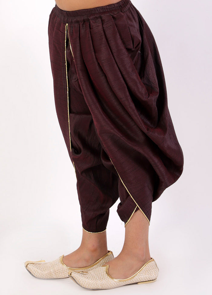 Wine Ready To Wear Silk Dhoti Pant - Indian Silk House Agencies