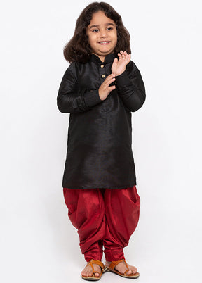 Black Festive Silk Kurta Pajama Set - Indian Silk House Agencies