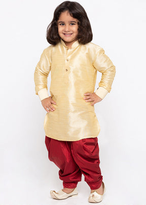 Gold Festive Silk Kurta Pajama Set - Indian Silk House Agencies