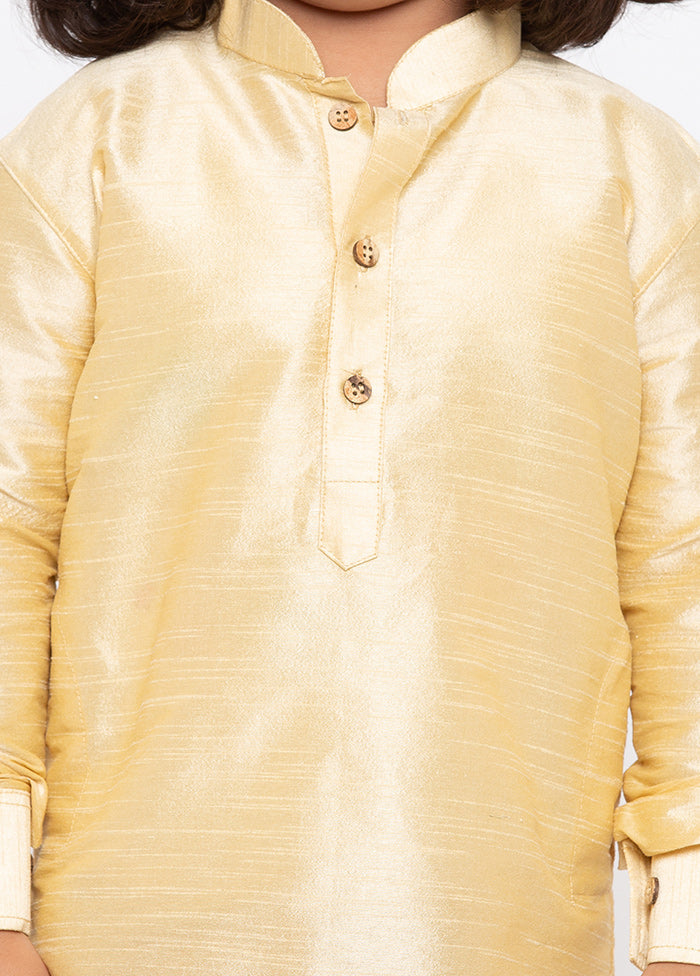 Gold Festive Silk Kurta Pajama Set - Indian Silk House Agencies