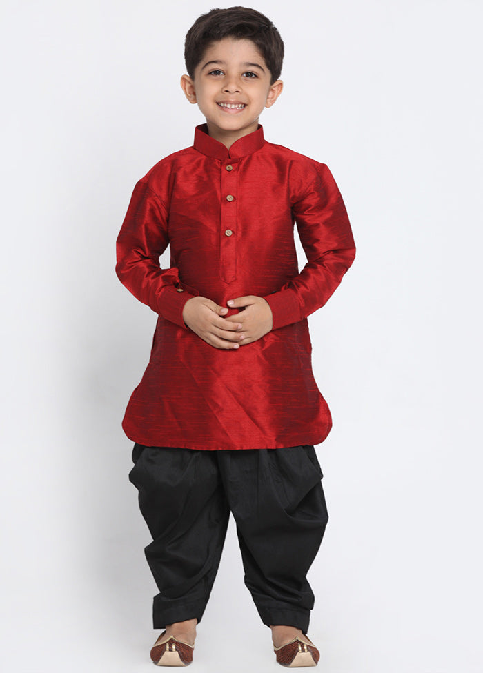 Maroon Festive Silk Kurta Pajama Set - Indian Silk House Agencies