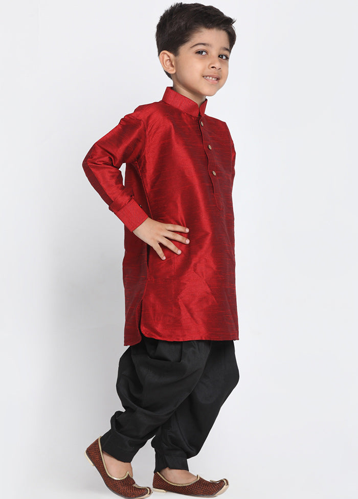 Maroon Festive Silk Kurta Pajama Set - Indian Silk House Agencies