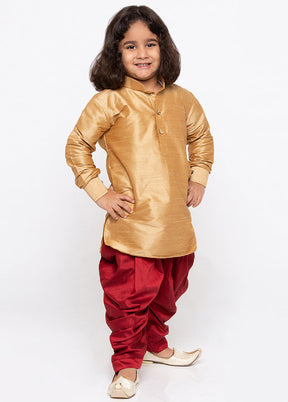 Gold Festive Silk Kurta Pajama Set - Indian Silk House Agencies