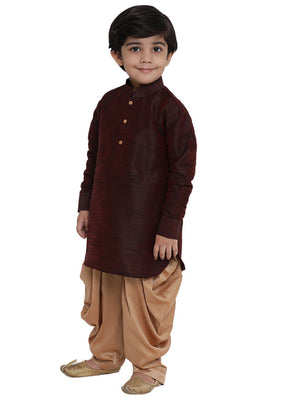 Wine Festive Silk Kurta Pajama Set - Indian Silk House Agencies