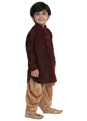 Wine Festive Silk Kurta Pajama Set - Indian Silk House Agencies