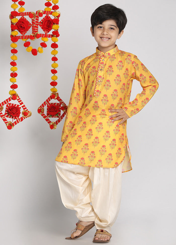 Mustard Festive Silk Kurta Pajama Set - Indian Silk House Agencies