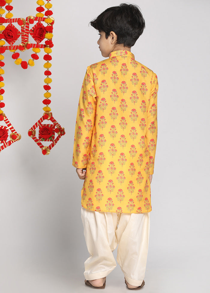 Mustard Festive Silk Kurta Pajama Set - Indian Silk House Agencies