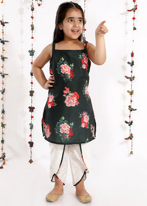 Multicolor Bright Floral Digital Printed Sleeveless Kurta With Tulip Pants - Indian Silk House Agencies